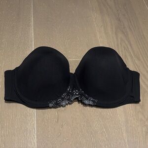 Simone Perele strapless Black Bra with Lace Accents